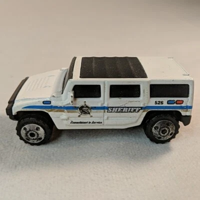 Matchbox Hummer H2 SUV Concept 2002 Mattel Sheriff Police Truck White 1:64 Loose - Image 1 of 4