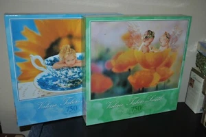NEW HASBRO  MB PUZZLE Set/2 x 750 pcz VALERIE TABOR SMITH SEALED VTG 1997 Sun Te - Picture 1 of 4