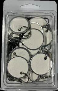 80Pcs Metal Rim Key Tags, 1.26 Inch Blank round Rimmed Key Tag Paper Tags - Picture 1 of 3