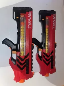 2 Blaster Rosso Motorizzato Nerf Rival ZEUS MXV-1200 con Caricatore, Buone Condizioni - Foto 1 di 1