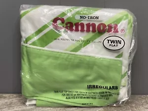 Vintage Cannon No Iron Green Stripe Twin Flat Sheet new in Package - Picture 1 of 4