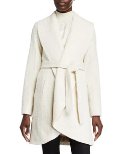 Fleurette 165403 Womens Textured Wool-Blend Open-Front Coat Ivory Size 8 - Picture 1 of 3