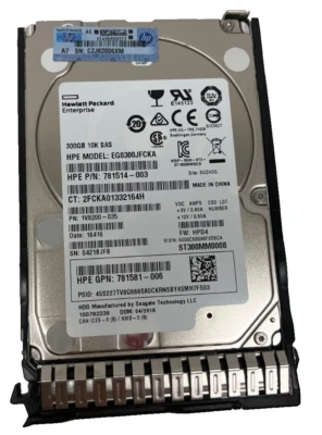 HP 300GB 12G SAS 10K SC DP SFF 2.5'' Hard Drive Gen8 Gen9 785410-001 785067-B21 - Image 1 of 4