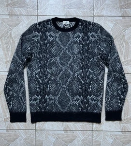 Saint Laurent Paris Mohair Wool Snake Print Sweater Men’s S Made in Italy Luxury - Picture 1 of 11