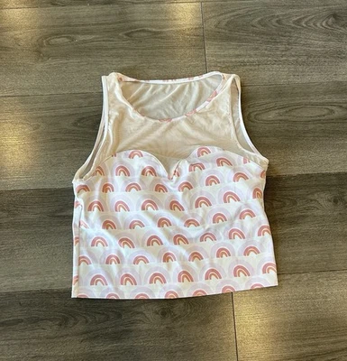 KORTNI JEANE Rainbow Swim Top WOMENS Large Mesh High Neck - Image 1 of 4