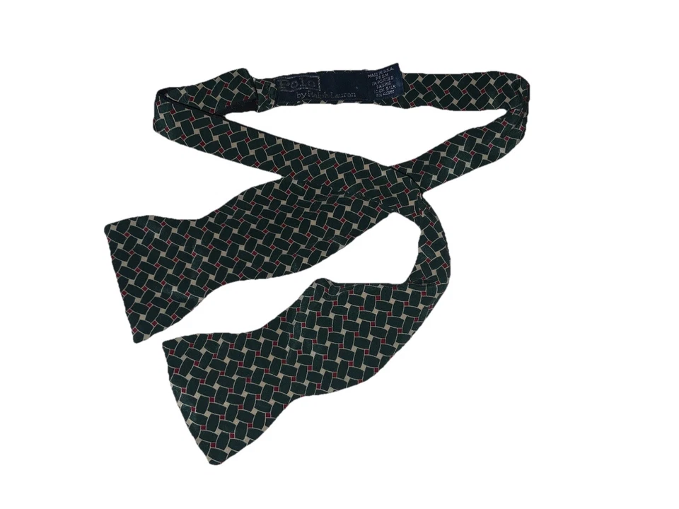 Polo Por Ralph Lauren Todo Verde Seda Hombres Auto Pajarita M En EE. UU. PVGC Foto 1 de 3