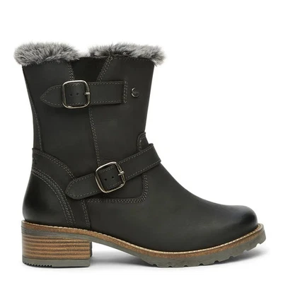 BENCH Ladies Black Leather Boots Ankle Chelsea Shoes Slip On RRP £120 Size 4-8