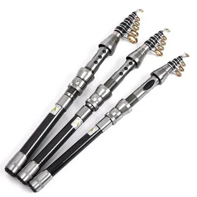 1.5M-2.4M Carbon Fiber Telescopic Fishing Rod Short pole Saltwater Freshwater - Image 1 of 4