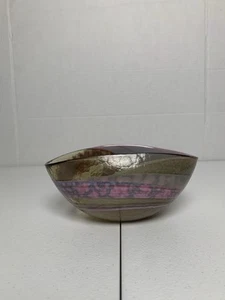 Pequeño cuenco decorativo de vidrio Yalos Vetro Artístico Murano rosa/gris/taupe - Imagen 1 de 10