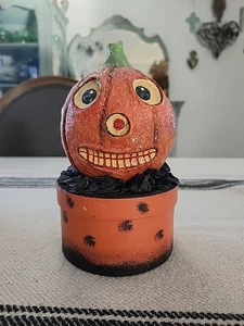 Vintage Stil Halloween Jack O Laterne Pappmaché Box - Bild 1 von 3