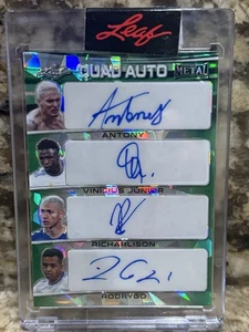 2022 Leaf Quad Autographs Vinicius Jr., Anthony, Rodrygo, Richarlison #2/5 -MINT - Bild 1 von 4