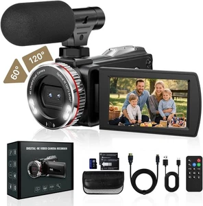 4K 60FPS Video Camera with HDMI & Mic Rotatable Screen = NO SD CARD NO CABLE - Picture 1 of 7
