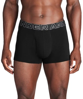 Boxerjock Under Armour Performance Algodão 3" Pacote com 3 - Preto / Aço - Novo - Imagem 1 de 3