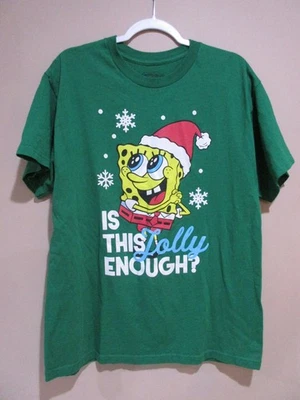 Губка Боб квадратные штаны праздник Рождество футболка мужчин Lg зеленый хлопок - Изображение 1 из 4