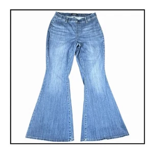 Jeans Judy blu pull on super svasato donna 18W elasticizzato retrò anni 70 fondo a campana - Foto 1 di 8