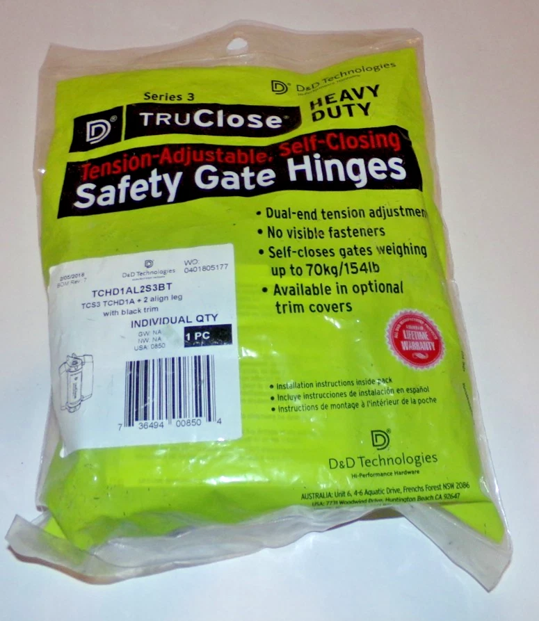 TruClose Heavy Duty Safety Gate Hinges D&d Technologies TCHD1AL2S3BT