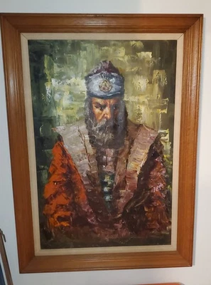 Pintura al óleo original - ARTISTA DESCONOCIDO - Óleo sobre lienzo, marco de madera Foto 1 de 4