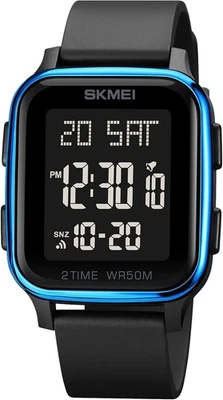 Reloj Deportivo Digital Hombre Ultra Delgado Impermeable con Cronómetro Temporizador Alarma LED - Imagen 1 de 4