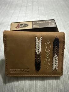 JUSTIN FRONT POCKET WALLET GENUINE LEATHER JUSTIN WESTERN FRONT POCKET WALLET .. - Picture 1 of 4