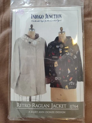 Indygo Junction IJ764 Raglan Jacket Sewing Pattern Ladies Sz: Sm-2XL New UNCUT - Image 1 of 3