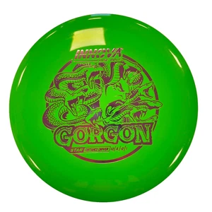 NEW DISC GOLF INNOVA STAR GORGON UNDERSTABLE DISTANCE DRIVER 171g GREEN W/PINK - Picture 1 of 1
