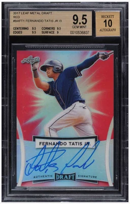 2017 Leaf Metal Draft Red Fernando Tatis Jr. ROOKIE AUTO 3/3 BGS 9.5 GEM MINT - Image 1 of 2