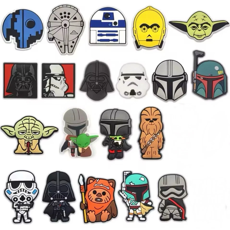 Novo Conjunto de 20 Berloques de Sapato Star Wars Mandalorian Baby Yoda Din Grogu Croc - Imagem 1 de 1