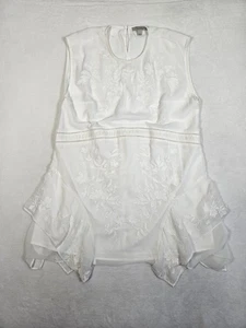 All Saints White Audrina Floral Mini Dress Lined Sleeveless Women Size 12 - Picture 1 of 8