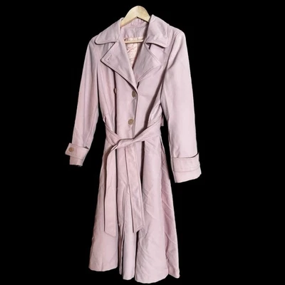 Rare Vintage 60s70’s Bonders Rose Pink Lined Trench Coat.  20” across armpits M - Image 1 of 4