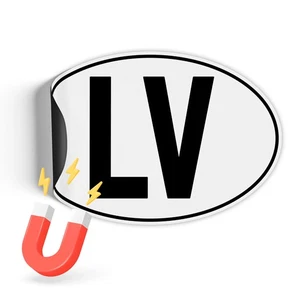 Länderkennzeichen 17,5x11,5cm nach DIN EU-Norm Magnetschild RV005-20 Lettland - Picture 1 of 7