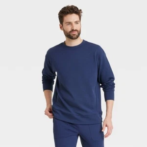 Men's Heavy Waffle Crewneck Sweatshirt - All in Motion™ Dark Blue XXL - 2XL - Picture 1 of 1