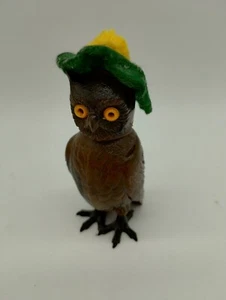 Vintage Breba Bobblehead Owl Plastic Made in W. Germany Brown 3.5” Tall Hat Add - Picture 1 of 6