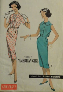 Vtg 50s Smart Slim & Chic Sheath Dress Advance 8874 Size 14 Bust 33 - Picture 1 of 4