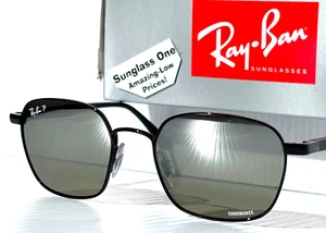 Occhiali da sole NUOVI RAY BAN neri POLARIZZATI argento specchio cromatura RB 3664-CH 002/5J - Foto 1 di 18