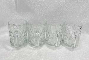 Vintage Paul Sebastian Arcoroc 24% Lead Crystal Glass Mugs France EUC Set Of 4 - Picture 1 of 12