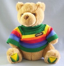 Gund Crayloa Bear Plush Teddy Stuffed Removable Sweater Stripes Brown Collectabl