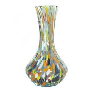 Jarrón de cristal de Murano multicolor azul claro multi hecho a mano Millefiori 19 cm de alto - Imagen 1 de 5