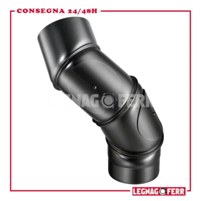 Curva Orientabile 4 Settori Stufe Legna Nero Pesante Spessore 2mm Apros ORS4 - Immagine 1 di 3