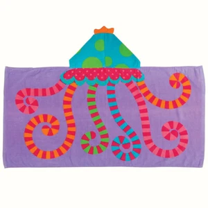 Stephen Joseph 46"x24" Jellyfish Hooded Towel - Soft Velour - Bathrobe or Beach - Picture 1 of 5