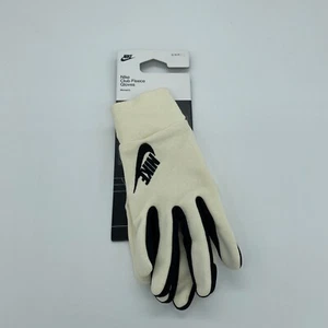 Nike Women's Club Fleece Gloves Warm Touchscreen White Black Size M - Picture 1 of 6