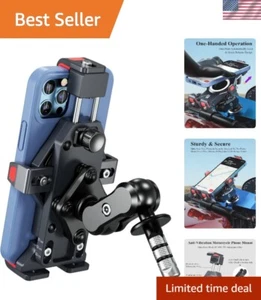 Secure Anti-Theft Motorcycle Phone Holder - Adjustable for 4.7''-7.2'' Devices - Photo 1 sur 11