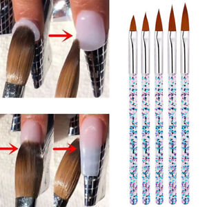 5 Stück Acryl-Nagelpinsel Kolinsky Zobelhaar Flüssigpulver Nail Art Pen Set F