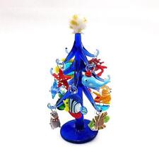 New Glass Blue Christmas Tree 12 Marine Ornament Stained Glass Mini Tree Ornamen