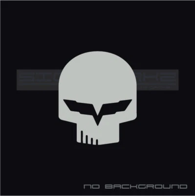 Corvette Skull Decal Sticker American chevrolet stingway z06 C7R Racing New Pair - Imagem 1 de 4