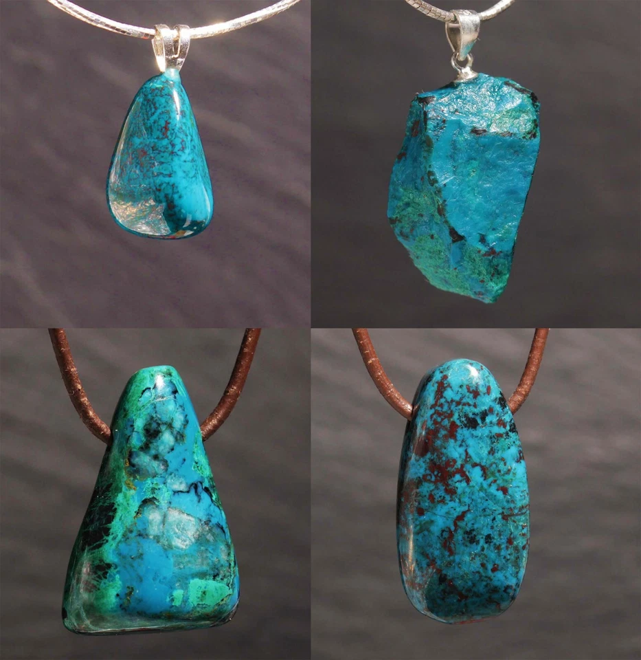 Unikat Edelstein Anhänger Chrysokoll Chrysocoll für Kette u. Band Steinschatz - Bild 1 von 1