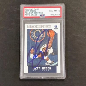 2015-16 NBA Hoops #63 Jeff Green Signed Card AUTO 10 PSA/DNA Slabbed Grizzlies - Picture 1 of 2