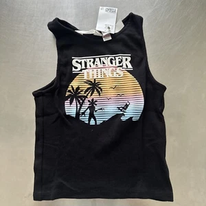 H&M Stranger Things Girls Top Size 16 Black Tank - Picture 1 of 4