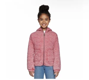 Lucky Brand Girls Hoodie Pink Rapture Rose Full-Zip Quilted Jacket XS (5-6) - Picture 1 of 7