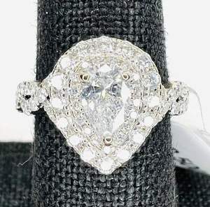 Neil Lane Diamond engagement ring, 14k white double halo natural diamonds - Picture 1 of 6