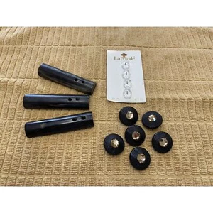 Vintage Mid Century Button Lot Of 13 Rhinestone Toggle - Picture 1 of 10